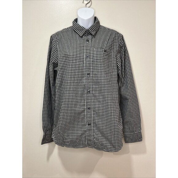The North Face Mens Black Grey Gingham Button Down Size Small Long Sleeved - Picture 1 of 10